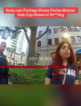 Body cam Footage Shows Florida Woman Stab Cop Ahead of Shting