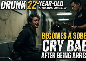 Drunk 22-Year-Old Becomes a Sobbing Cry Baby After Being Arrested